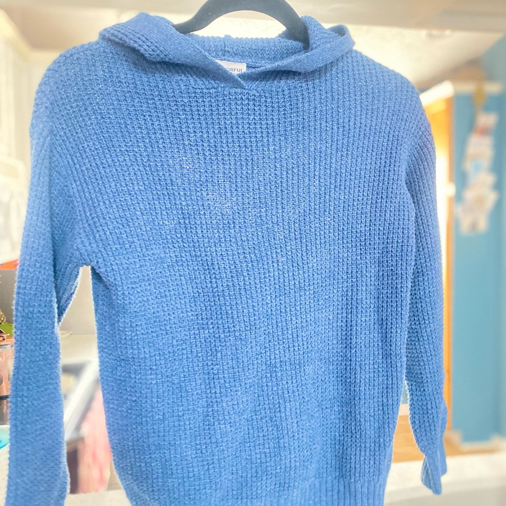Colorful planet Blue Hooded kids Sweater